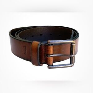 LEVI’S Men’s Brown Leather Belt Gun Metal Black Buckle Size 36